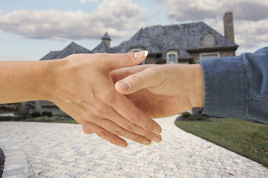 shaking hands client
